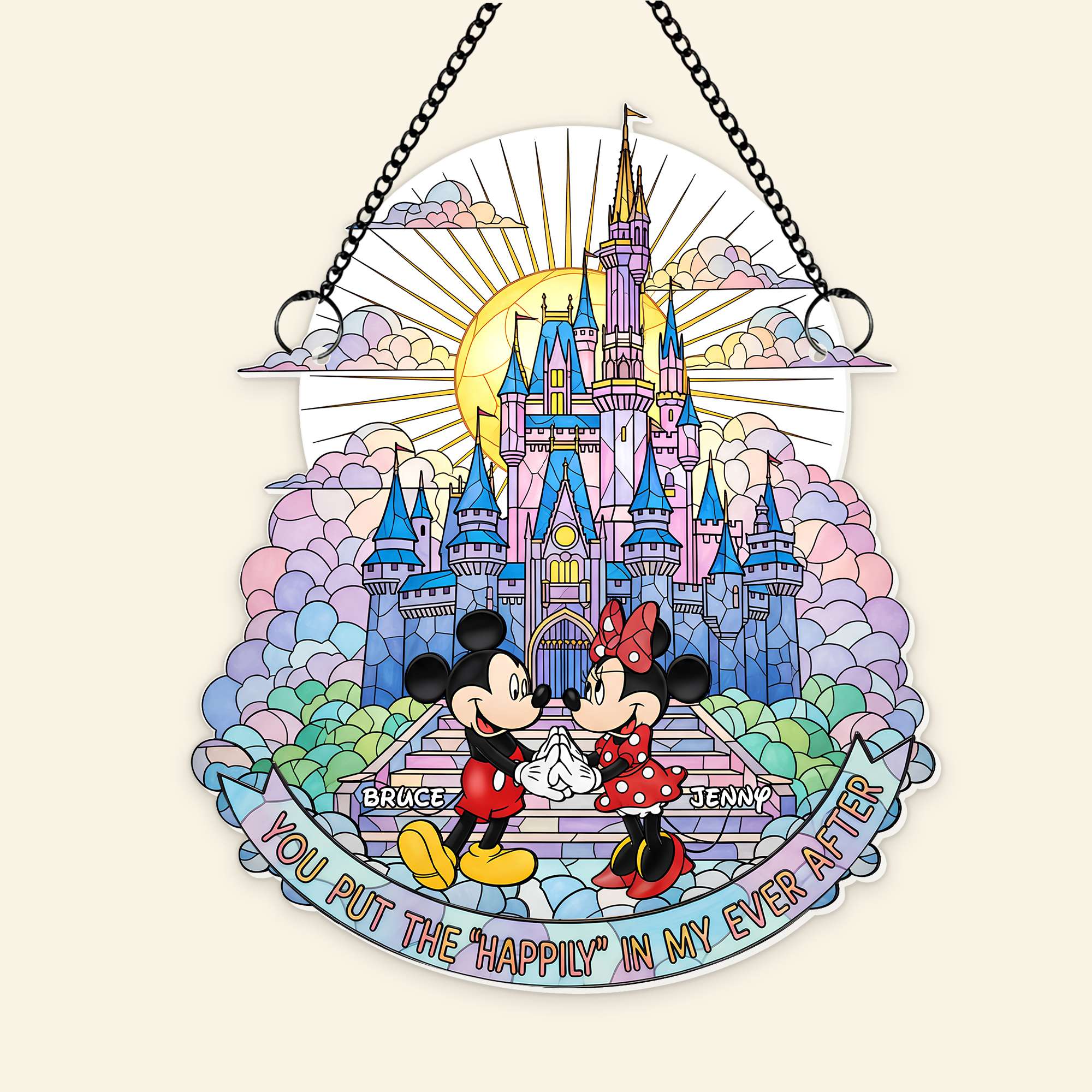 "You Put the 'Happily' in My Ever After" - Sweet Couple Acrylic Suncatcher, Personalized Gifts for Couples Ornament PopCulturePrints