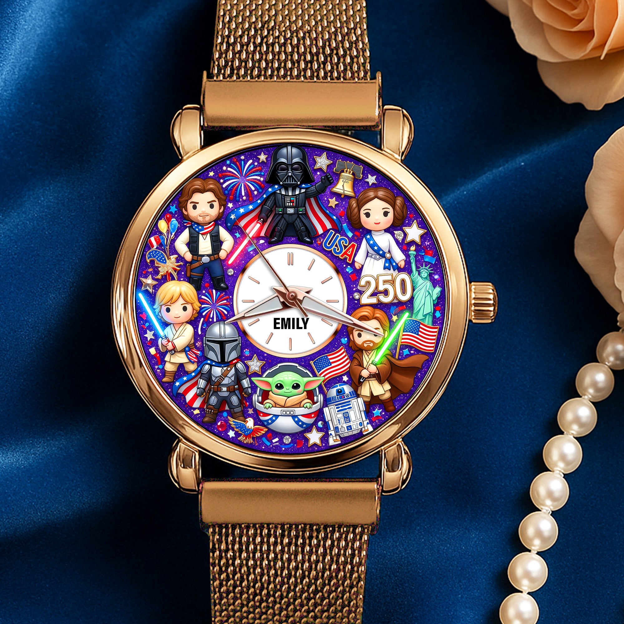 Celebrate Your Heritage – Patriotic Pride Mesh Strap Quartz Watch Quartz Watch PopCulturePrints
