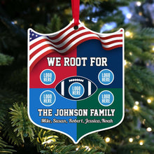 Load image into Gallery viewer, Personalized Family Football Fan Ornament Ornament PopCulturePrints
