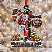 Load image into Gallery viewer, Simply Meant to Be - Spooky Sweethearts Acrylic Christmas Ornament - Personalized Gift for Couples
