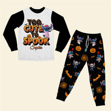 Load image into Gallery viewer, &quot;Too Cute to Spook&quot; - Personalized Halloween Pajama Set for Horror Lovers Pajama Set PopCulturePrints
