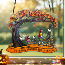 Load image into Gallery viewer, “It’s the Most Wonderful Time of the Year” - Personalized Suncatcher for Family Ornament PopCulturePrints
