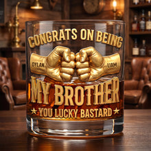 Load image into Gallery viewer, Congrats on Being My Brother - Personalized Round Glass Gift for Brothers
