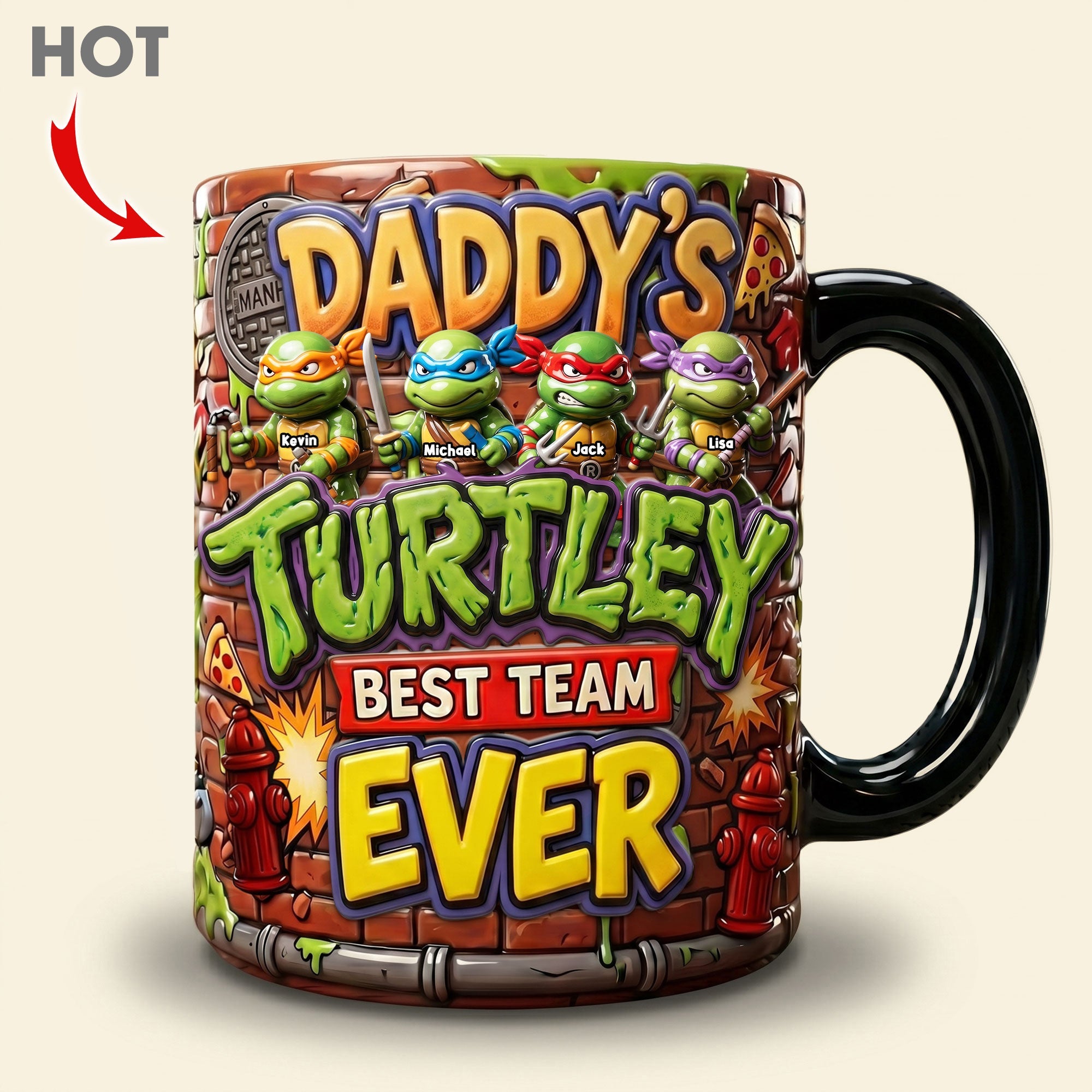 “Daddy's Best Team Ever!” - Tactical Dad Squad Magic Coffee Mug - Personalized Gifts for Dads Coffee Mug PopCulturePrints