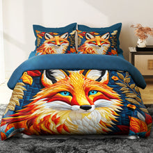 Load image into Gallery viewer, Vibrant Fox Lovers Quilt Bed Set - Cozy &amp; Decorative Blanket PopCulturePrints
