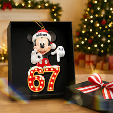 Load image into Gallery viewer, Cute Character Celebrates Six Seven - Personalized Acrylic Christmas Ornament Ornament PopCulturePrints
