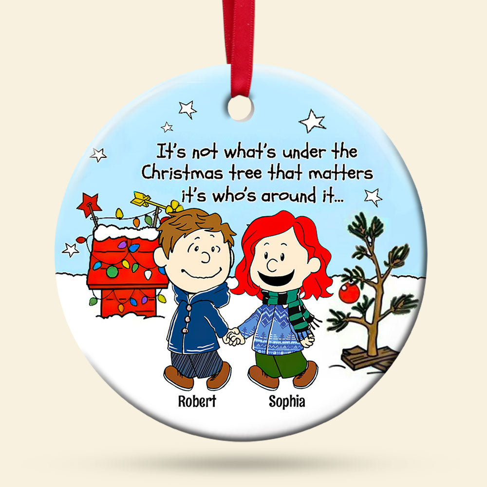 Custom Cartoon Couple Christmas Ornament | Personalized Valentine's Day Gifts Ornament PopCulturePrints