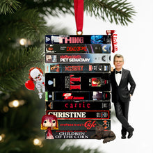 Load image into Gallery viewer, &quot;Dive into Horror with Our Retro VHS Stack!&quot; - Customizable Ornament for Horror Lovers Ornament PopCulturePrints
