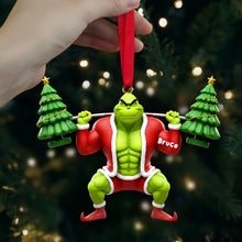 Load image into Gallery viewer, "Lift Your Christmas Spirit!" - Muscle Mischief Acrylic Ornament - Personalized Gift for Fitness Lovers Ornament PopCulturePrints

