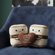 Load image into Gallery viewer, A Sweet Reminder: 'I Love You A Little S'more Everyday' – Custom Shape Pillow for Couples Pillow PopCulturePrints
