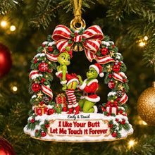 Load image into Gallery viewer, My Heart Grew Three Sizes For You - Romantic Kissing Couple Christmas Acrylic Ornament | Personalized Gift for Couples
