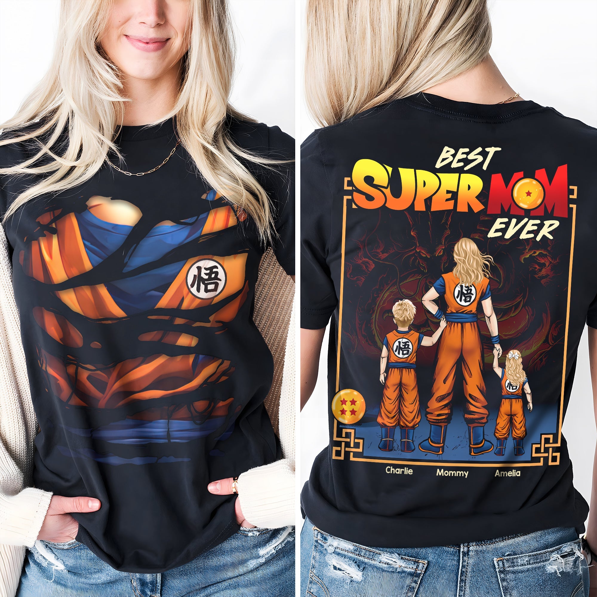 “Best Super Mom Ever” - Personalized Shirt for Moms & Grandmas Shirts PopCulturePrints