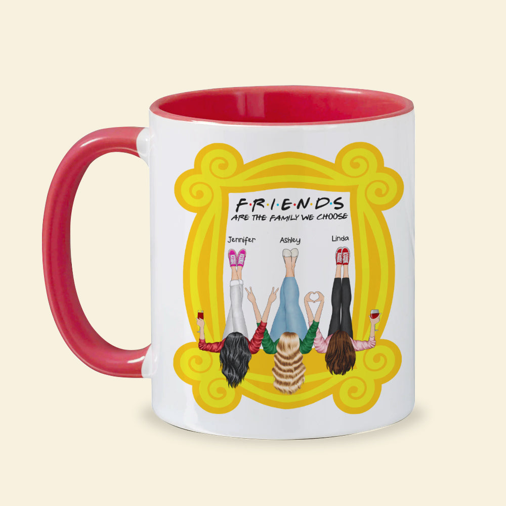 Personalized Best Friend Accent Mug - Friends Are the Family We Choose