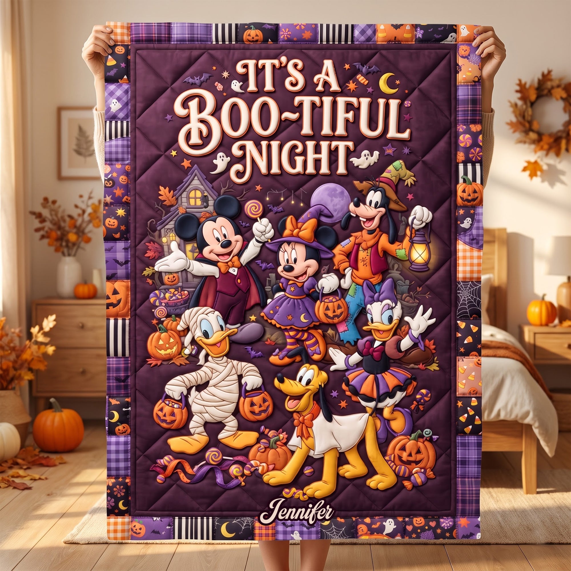 It's a Boo-tiful Night Blanket - Personalized Halloween Gift for Kids and Families