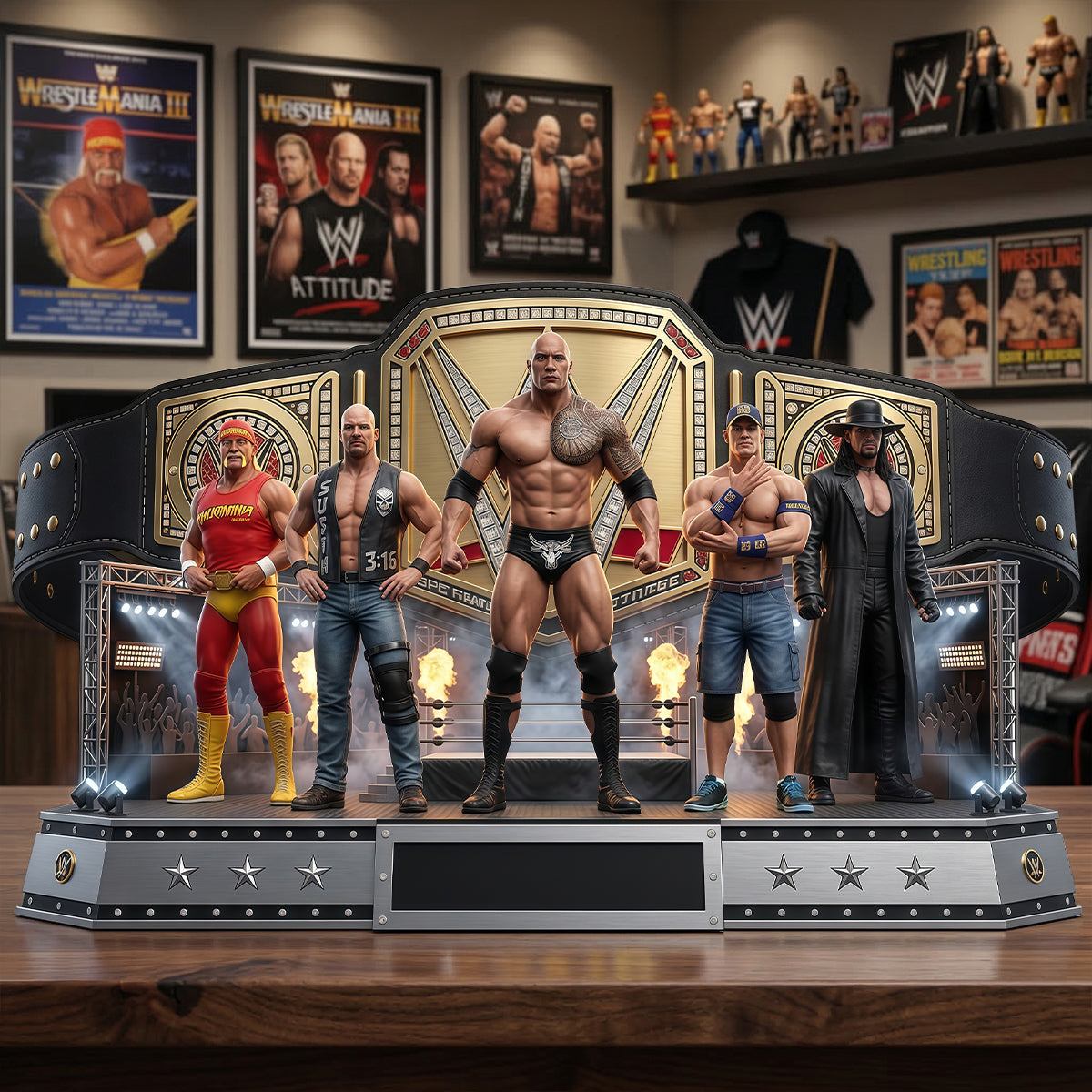 Unleash Your Inner Champion - Legendary Arena Fighters Acrylic Plaque - Personalized Gift for Fans of Wrestling and Pop Culture Shaped Plaques PopCulturePrints