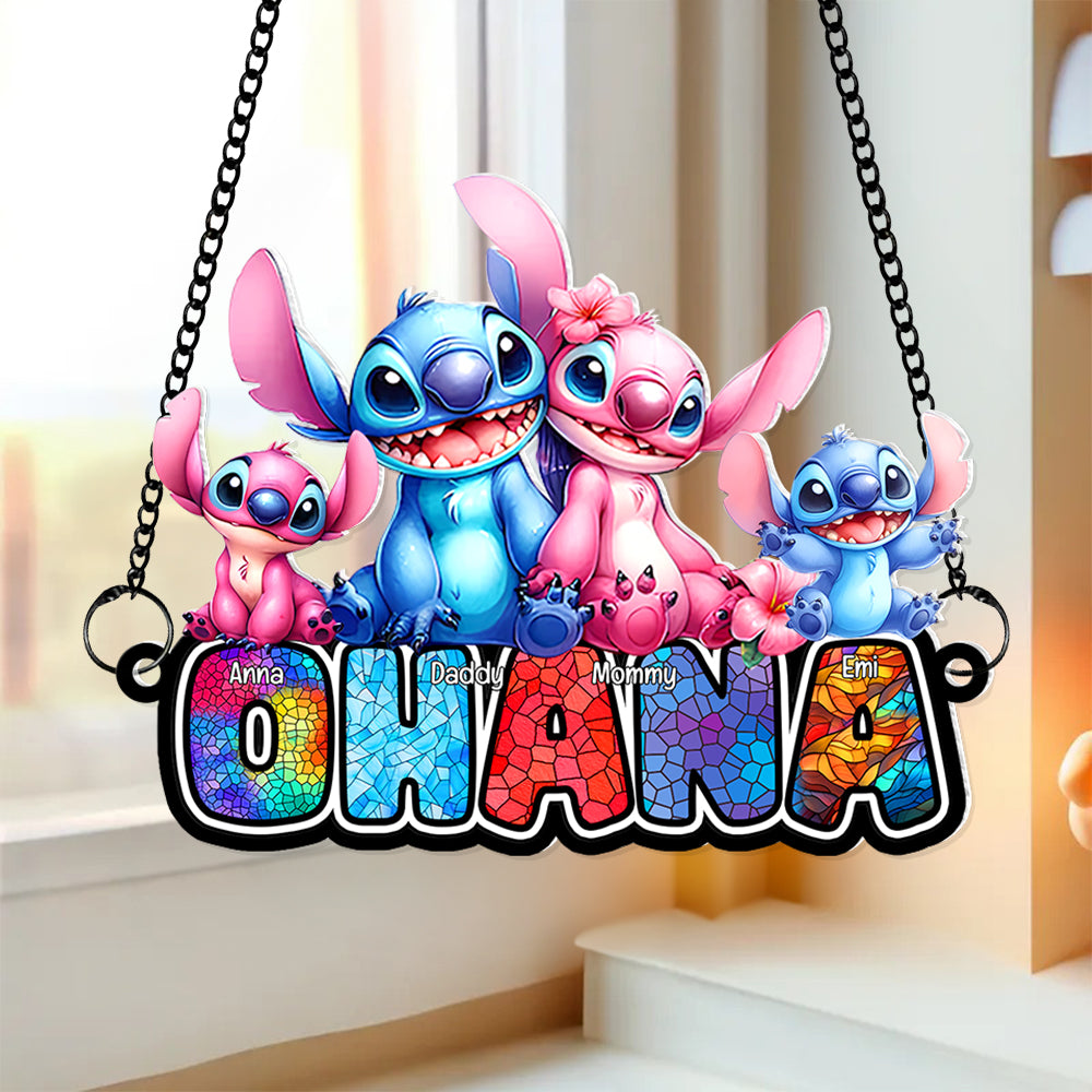 Personalized 'Ohana' Family Suncatcher Ornament