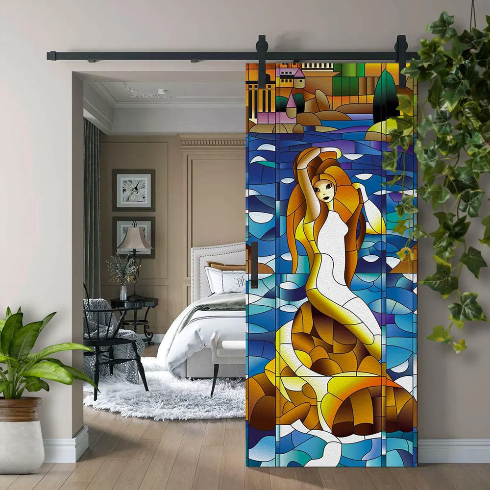 Mermaid Stained Glass Door Cover - Perfect Gift for Movie & Book Lovers