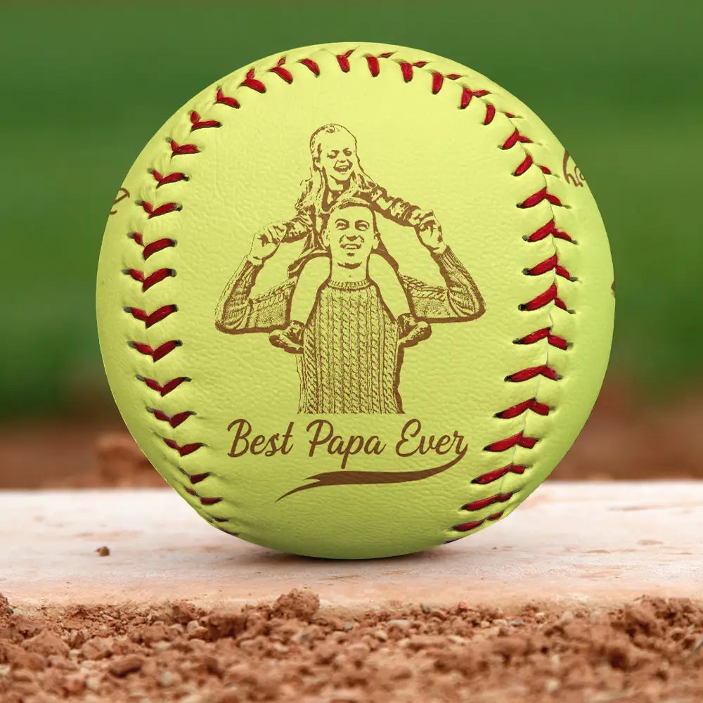 “Best Dad Ever” – Custom Engraved Baseball – Personalized Gift for Dad & Grandpa Baseball, Softball PopCulturePrints