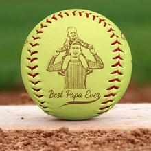 Load image into Gallery viewer, “Best Dad Ever” – Custom Engraved Baseball – Personalized Gift for Dad &amp; Grandpa Baseball, Softball PopCulturePrints
