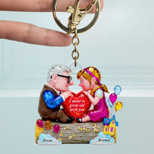 Load image into Gallery viewer, I Want to Grow Old with You - Forever Heart Keychain | Personalized Gift for Couples Keychains PopCulturePrints
