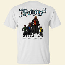 Load image into Gallery viewer, Personalized Harry Potter Family T-Shirt - Custom Names and House Scarves
