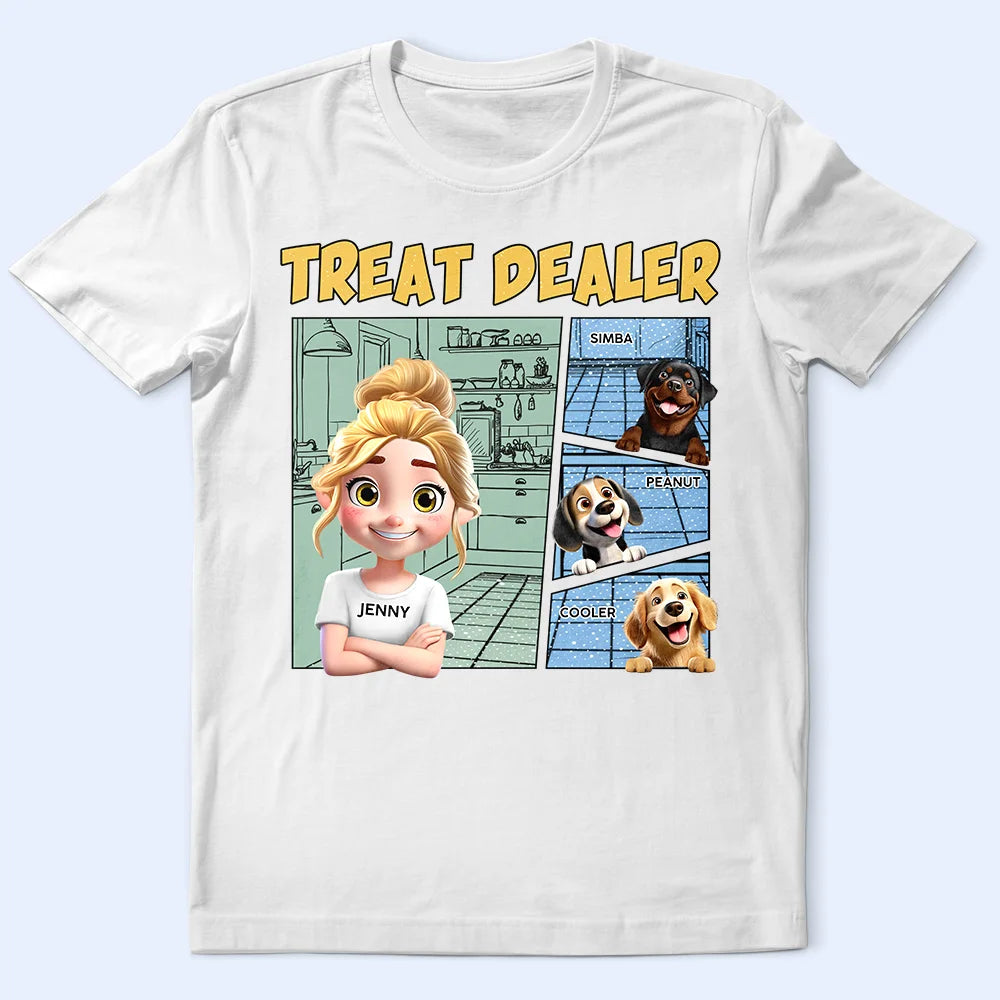 “Treat Dealer” - Personalized Cute Pet Lover T-Shirt - Perfect Gift for Dog & Cat Moms T-shirt PopCulturePrints