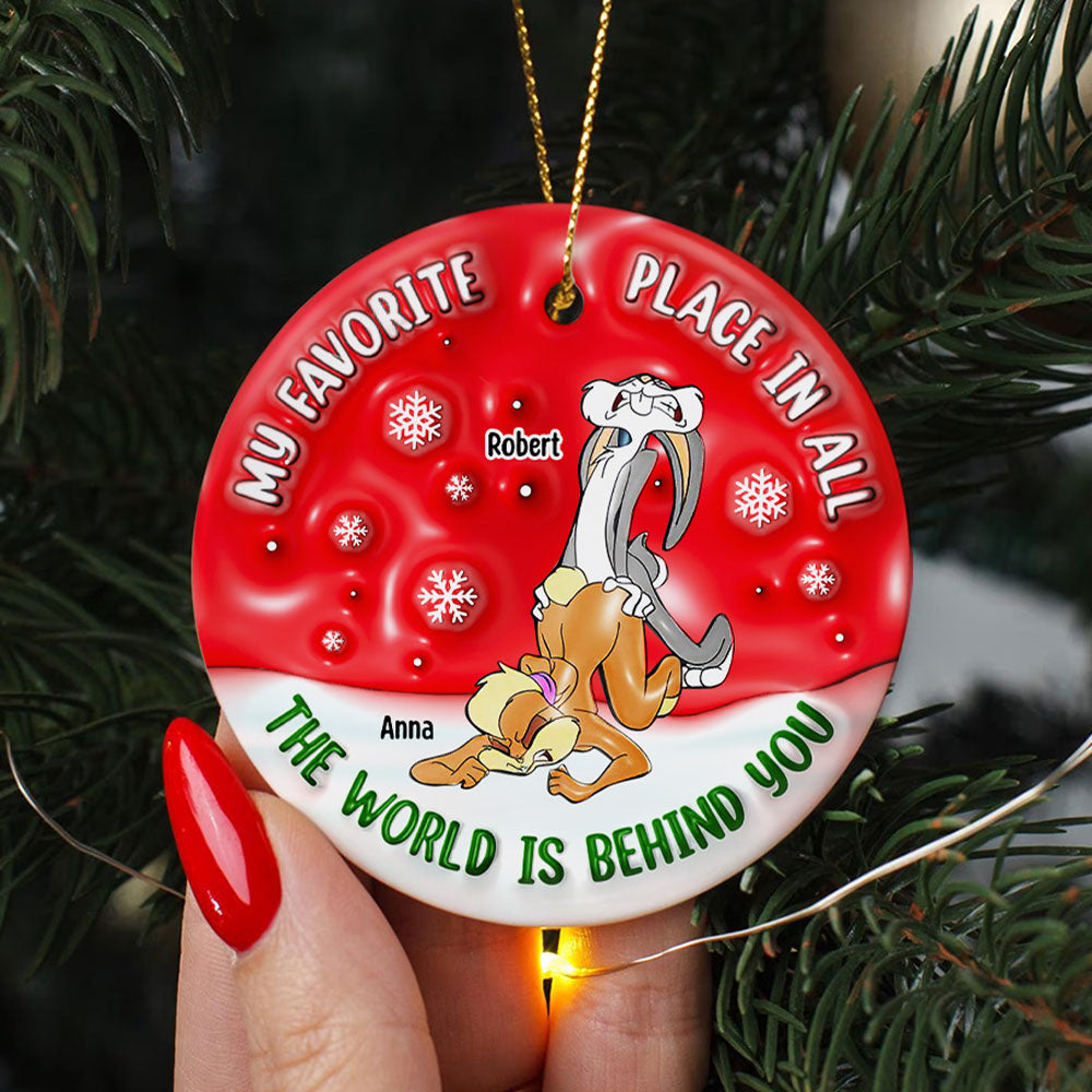 Personalized Cartoon Couple Christmas Ornament | Custom Holiday Decor | Valentine's Day Gifts Ornament PopCulturePrints