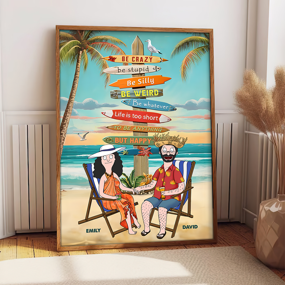 Life Is Too Short – Personalized Canvas Print for Couples Poster & Canvas PopCulturePrints