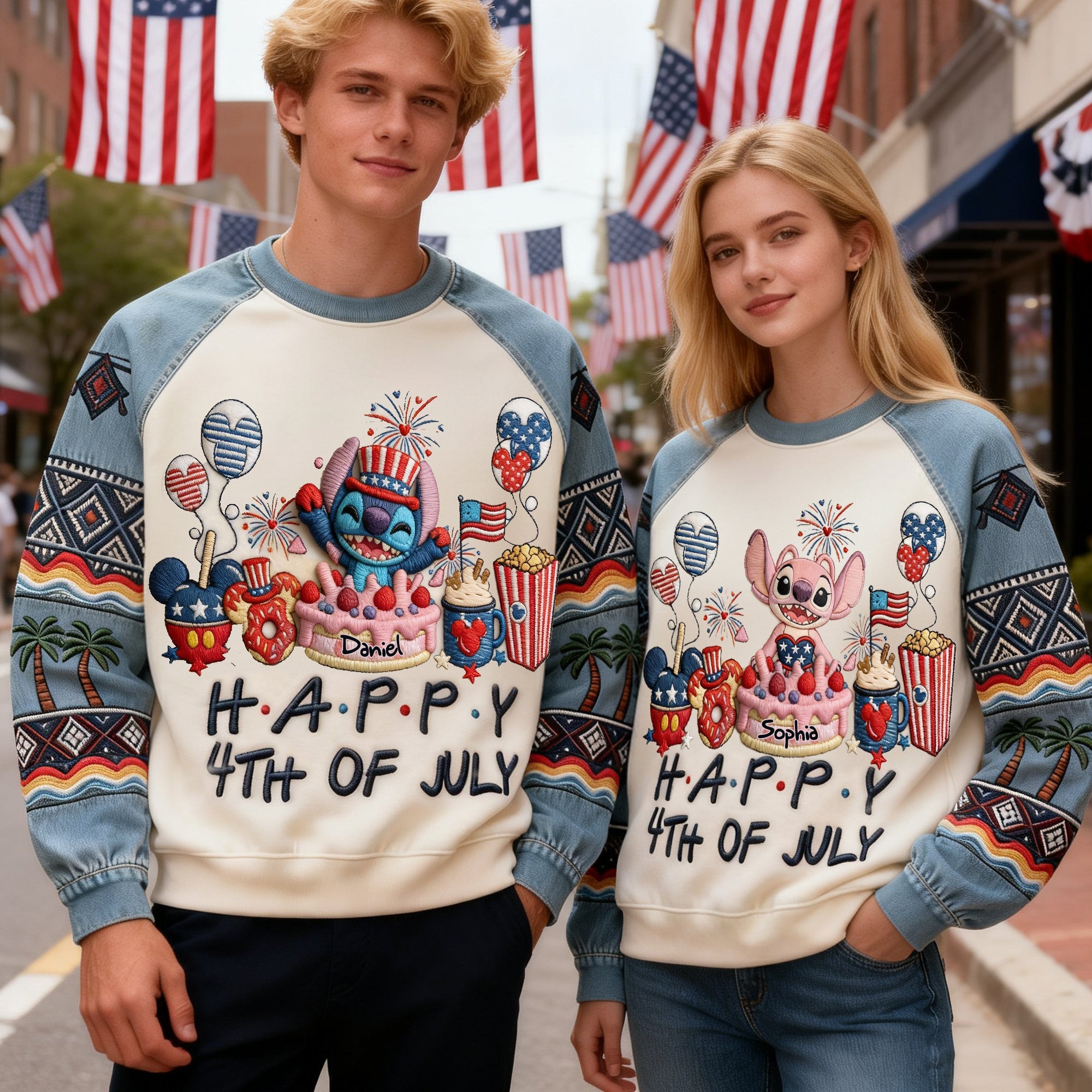 "Celebrate Independence Day in Style - Personalized 4th Of July 3D Sweatshirt - Perfect Gift for Family and Friends" AOP Products PopCulturePrints