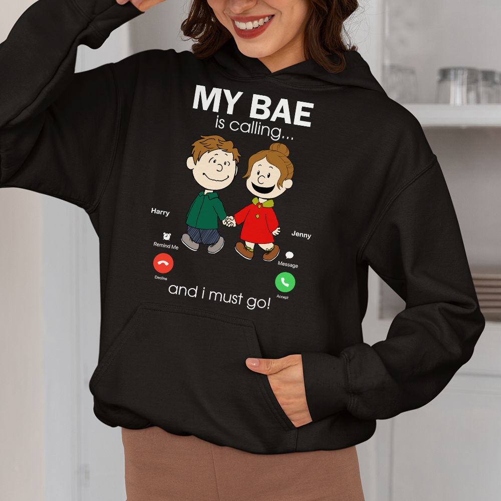 My Bae Is Calling Personalized Couple Shirt Shirts PopCulturePrints