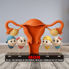 Load image into Gallery viewer, “Of All The Vaginas In The World, I’m Glad I Tumbled Out Of Yours” - Funny Sperm Plaque - Custom Gift for Mom, Grandma, and Family Shaped Plaques PopCulturePrints
