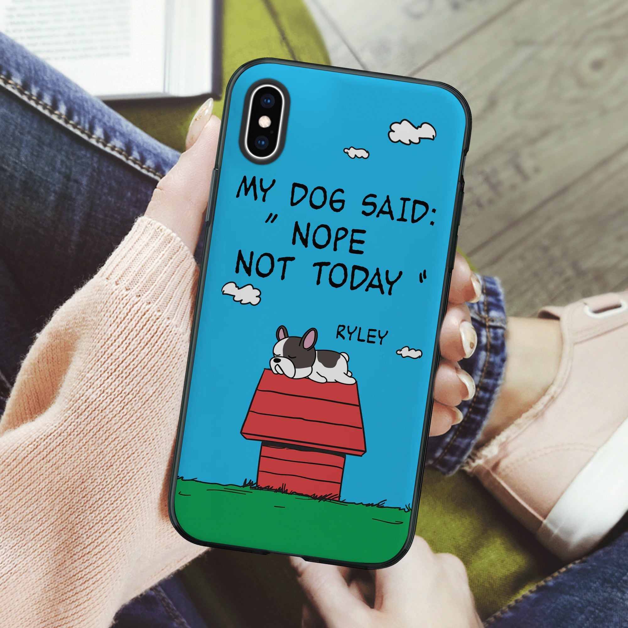 Custom Dog Lover Phone Case - Lazy Dog Design