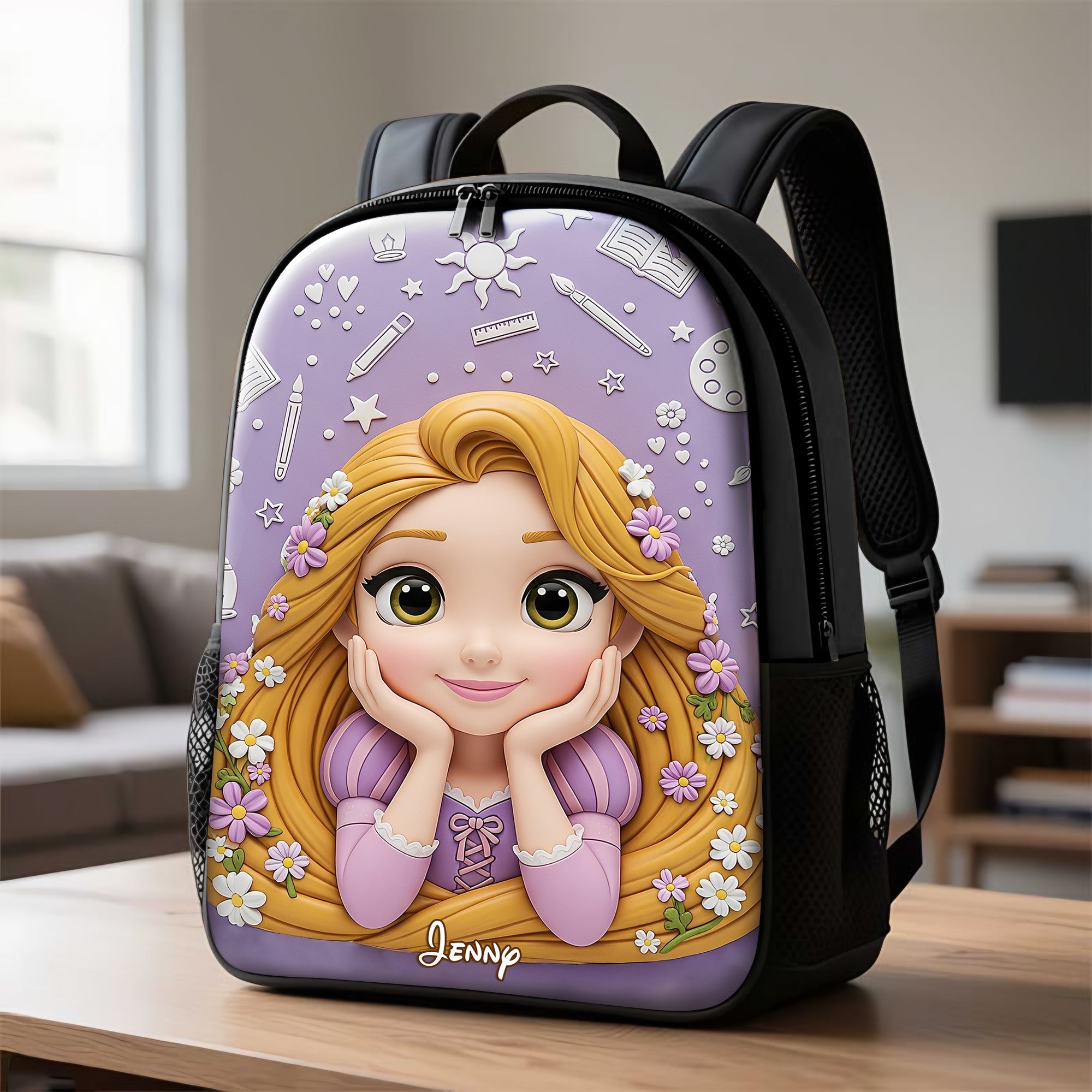 “Dream Big with Our Fairytale Girl Design” - Personalized School Bag for Kids - Perfect Gift for Birthdays and Special Occasions Backpack PopCulturePrints