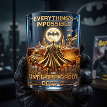 Load image into Gallery viewer, Everything's Possible Until Our Daddy Does It - Personalized Strong Dad Round Glass Glass PopCulturePrints
