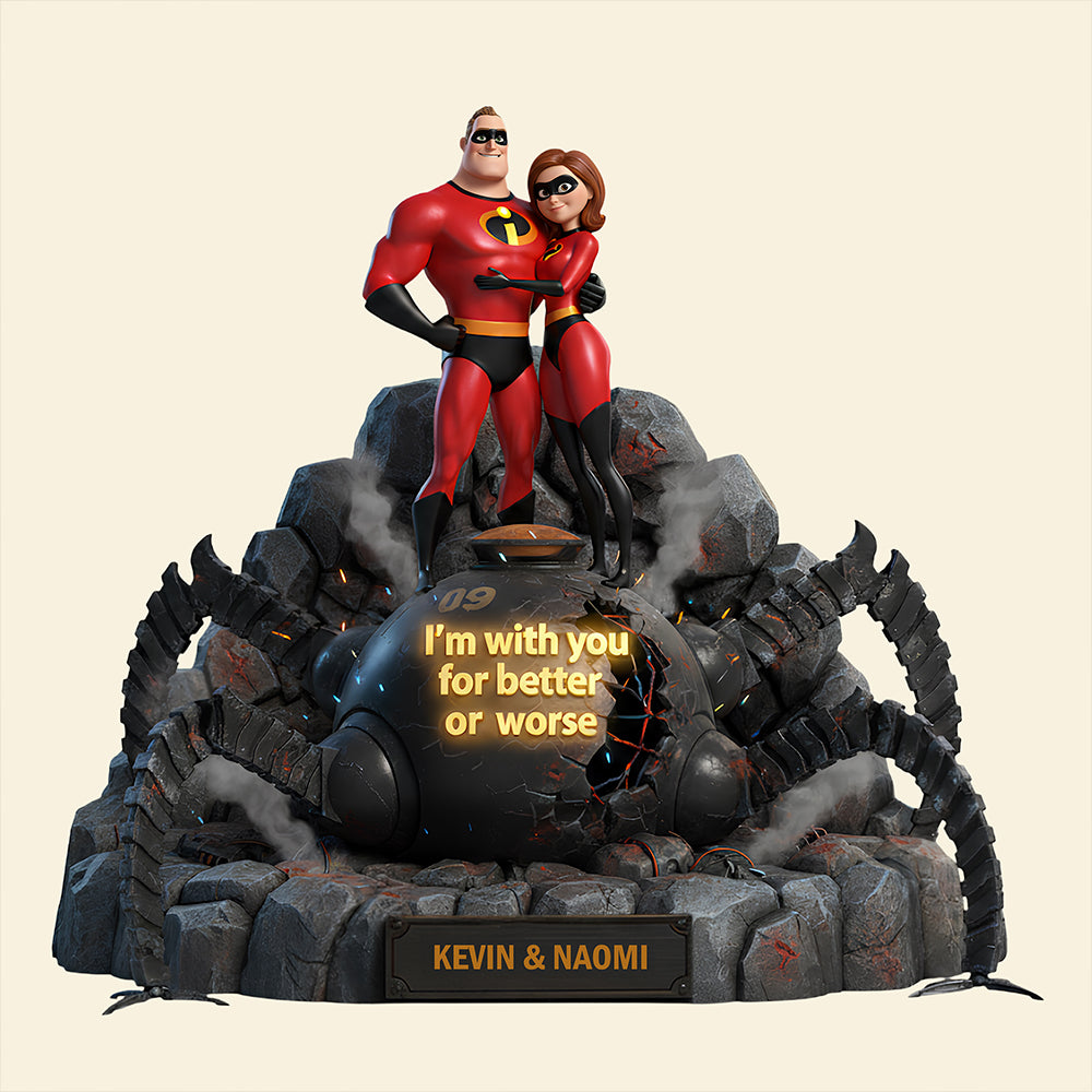 I'm With You for Better or Worse - Fantastic Couple Light Box | Personalized Gifts for Couples Light Box PopCulturePrints