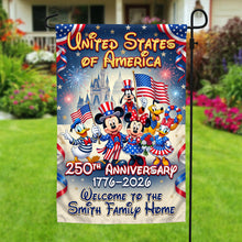 Load image into Gallery viewer, "Celebrate Family Pride with Custom Touch" - Personalized Garden Flag for Patriotic Families Garden Flag PopCulturePrints

