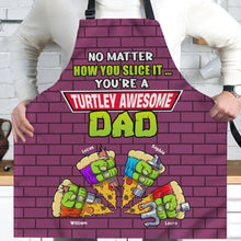 Load image into Gallery viewer, Turtley Awesome Dad Personalized Apron Aprons PopCulturePrints

