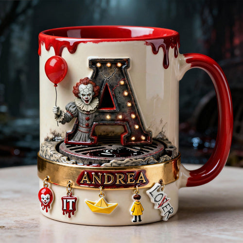 Unleash Your Inner Fear with Monstrous Alphabet Initials - Customizable Mug - Perfect Gift for Horror Fans and Collectors Coffee Mug PopCulturePrints