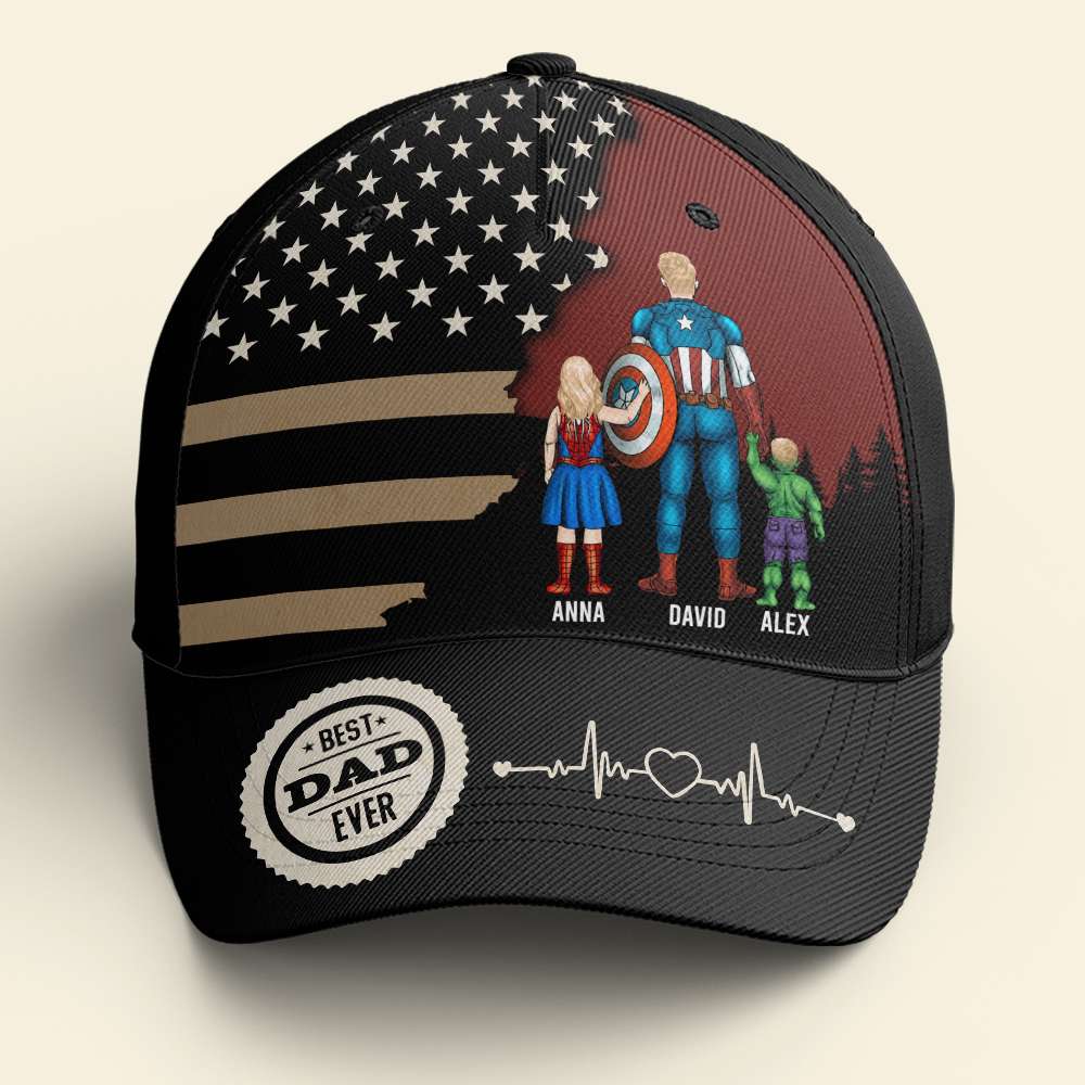 Custom Superhero Family Cap for Dad - Personalized Father's Day Gift