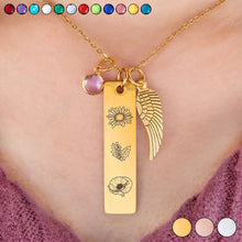 Load image into Gallery viewer, “Cherish Each Moment” - Personalized Birthstone Charm Necklace for Moms and Kids Birthstone Charm Necklace PopCulturePrints
