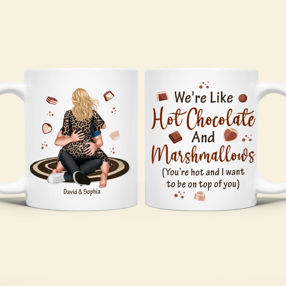 Personalized Hot Chocolate & Marshmallows Couple Mug Coffee Mug PopCulturePrints