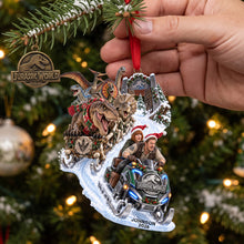 Load image into Gallery viewer, “Ride Through Prehistory with Joy!” - Prehistoric Snow Ride Ornament - Personalized Gift for Dinosaur Lovers, Kids, Family
