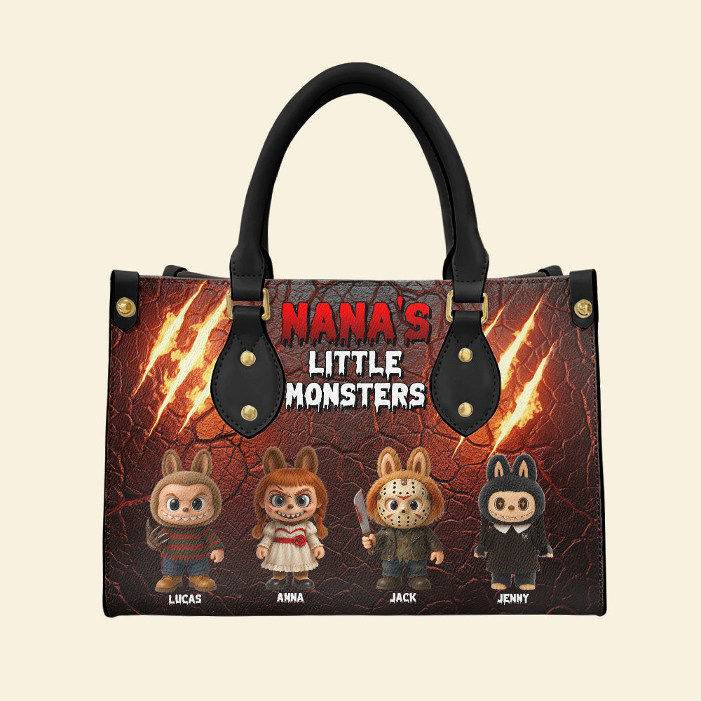 "Embrace Your Inner Monster" - Personalized Leather Bag for Mom and Grandma - Perfect Custom Gift for Horror Lovers Leather Bag PopCulturePrints
