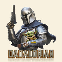 Load image into Gallery viewer, &quot;A Galactic Gift for Dads!&quot; - Dadalorian Plaque - Personalized Gifts for Dad, Grandpa, and More Shaped Plaques PopCulturePrints
