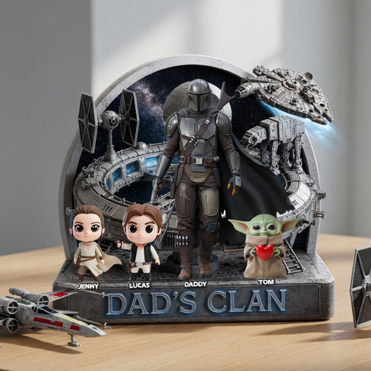 “Conquer With Dad” - Personalized Acrylic Plaque for Dads | Unique Gift for Dads and Grandpas Shaped Plaques PopCulturePrints