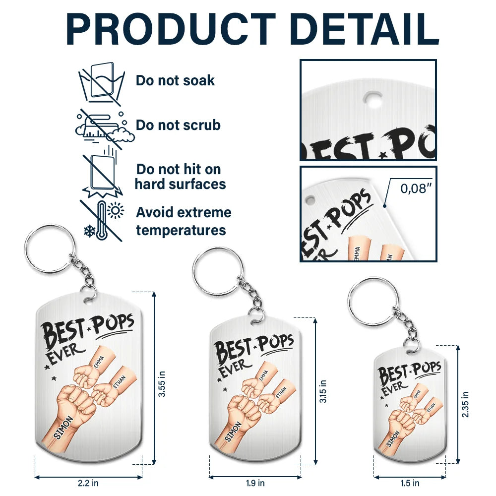 “Our Family, Our Strength” - Personalized Aluminum Keychain - Gift for Dad, Grandfather, and Family Members Aluminum Keychain PopCulturePrints