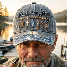 Load image into Gallery viewer, Hooked on Jesus Classic Cap - Personalized Faith Gift for Christians
