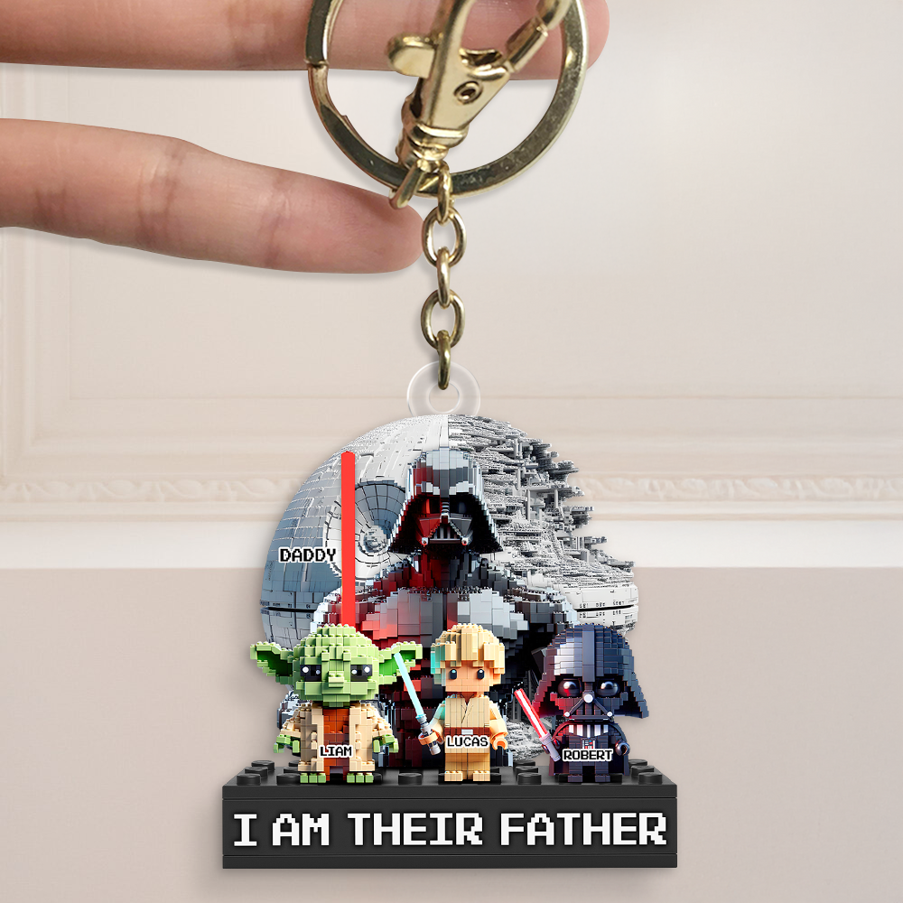 "I Am Their Father" - Galaxy Dad Keychain - Personalized Gifts for Dad, Grandpa, and More Keychains PopCulturePrints