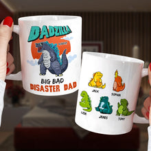 Load image into Gallery viewer, Personalized Baddest Dadzilla Coffee Mug - Perfect Gift for Dad Coffee Mug PopCulturePrints

