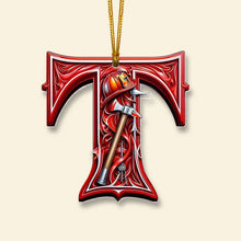Load image into Gallery viewer, Firefighter Alphabet Christmas Ornament - Personalized Gift Ornament PopCulturePrints
